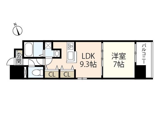 M・TERRAZA吉島東(1LDK/9階)の間取り写真