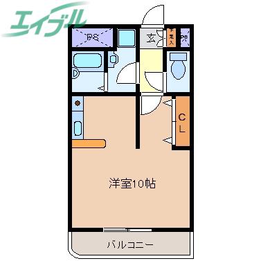 ミレニアム楠(ワンルーム/3階)の間取り写真