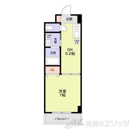シビラ柴島(1DK/1階)の間取り写真