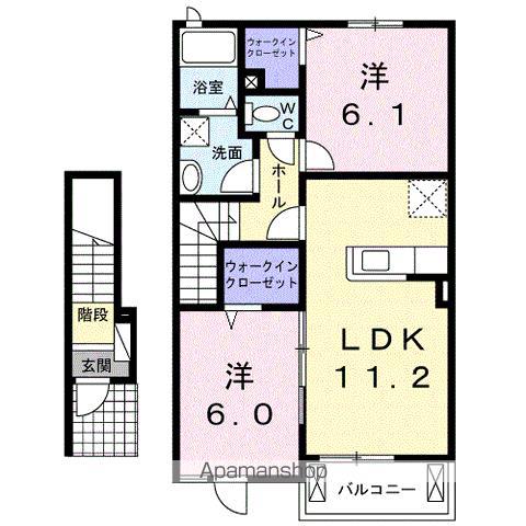 サザンヒルズ 星和台II(2LDK/2階)の間取り写真