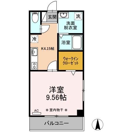 フレスコ(1K/2階)の間取り写真