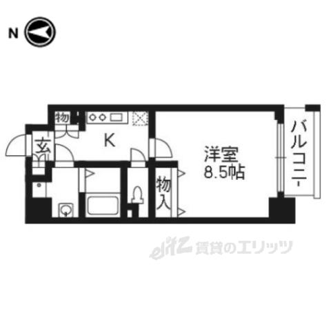 エイペックス京都駅前(1K/4階)の間取り写真