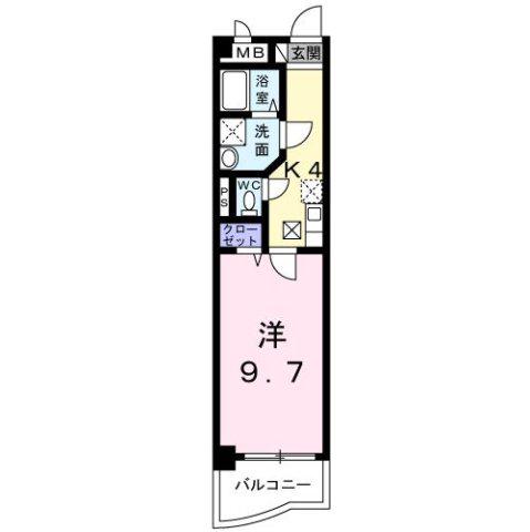BELLEDEMEURUY(1K/1階)の間取り写真