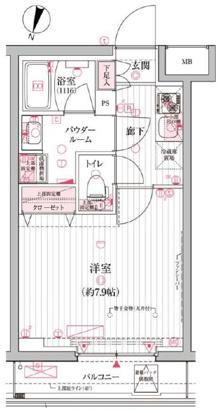 ARCOBALENO SAKURASHINMACHI(1K/3階)の間取り写真