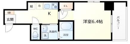 ロイスグラン神戸下沢通(1K/7階)の間取り写真