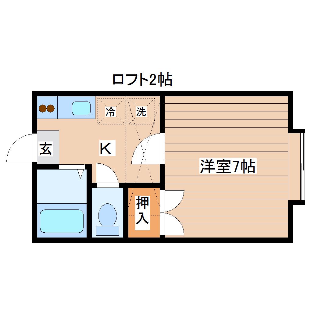 チェリーコーポIII(1K/2階)の間取り写真