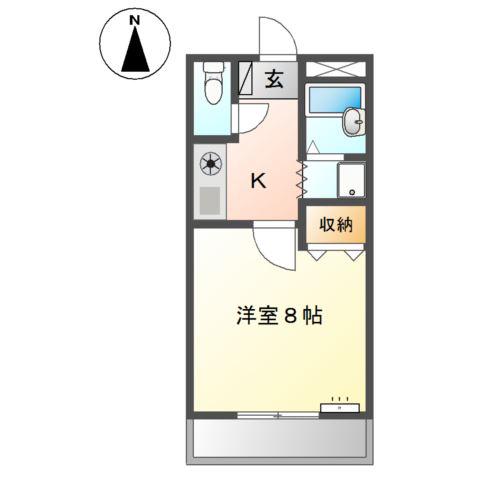 ELEGANTRESIDENCEHT(1K/2階)の間取り写真
