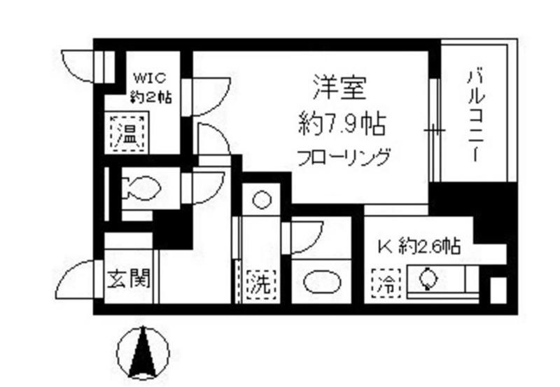 エルカスティージョ ムサシ(1K/3階)の間取り写真