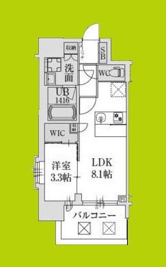 スプランディッド堺東DUE(1LDK/2階)の間取り写真