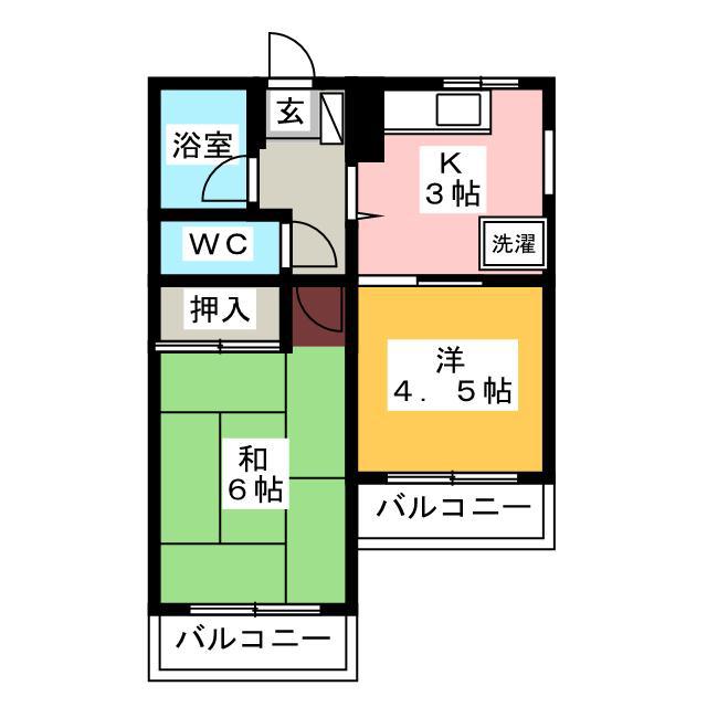 第二ハイツ池田(2K/3階)の間取り写真