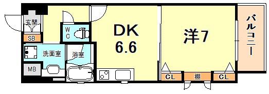 KAISEI神戸海岸通第2(1DK/5階)の間取り写真