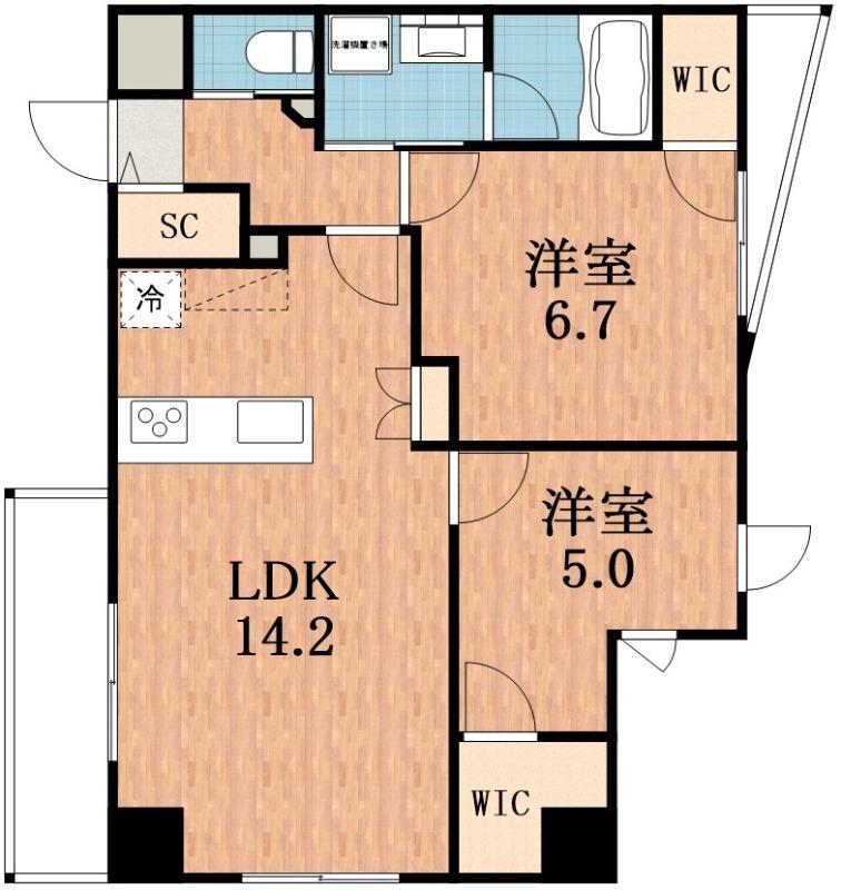 LEGALANDABENO SANMEICHO(2LDK/2階)の間取り写真