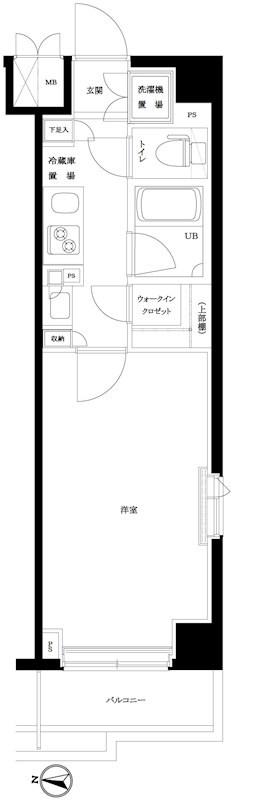 ルーブル清澄白河参番館(1K/7階)の間取り写真