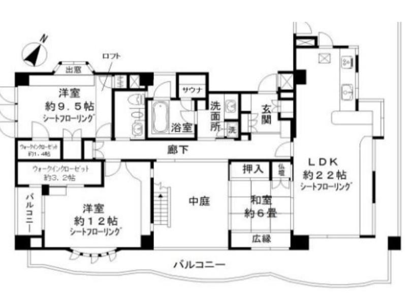 ハウス171(3LDK/8階)の間取り写真