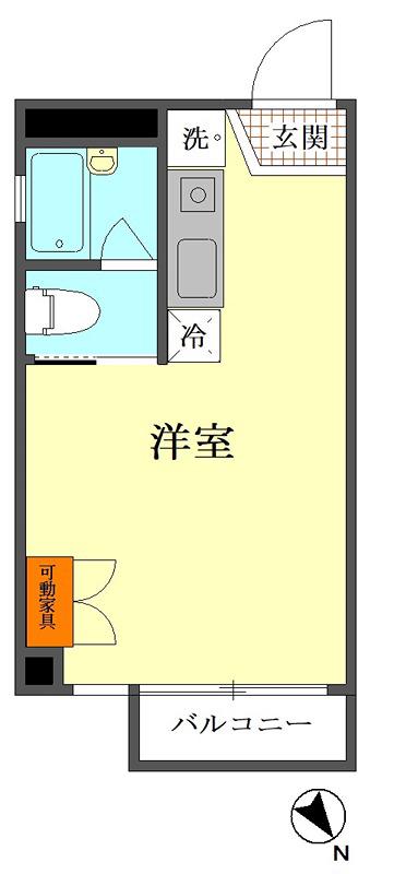 3Dアパートメント(ワンルーム/4階)の間取り写真