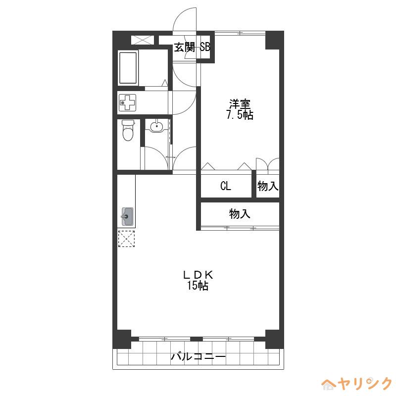 エスポワール(1LDK/3階)の間取り写真