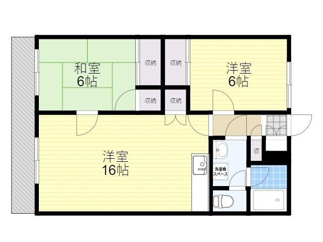 コーポ田崎(2LDK/3階)の間取り写真