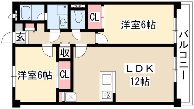 ルグラン(2LDK/2階)の間取り写真