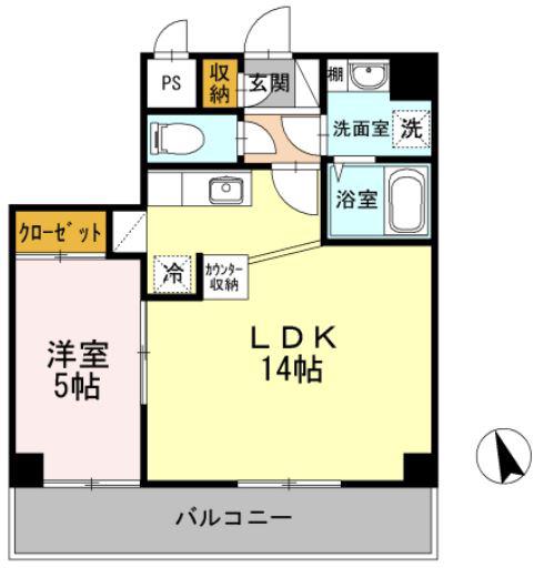 グランヴェールHIRO(1LDK/3階)の間取り写真