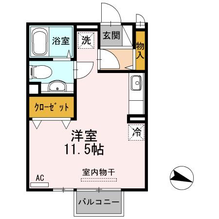 NEWYEAR923(ワンルーム/2階)の間取り写真