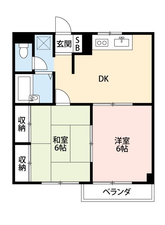 エステートロイヤル(2DK/3階)の間取り写真