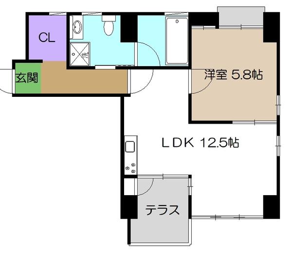 VENT BLANCヴァン・ブラン(1LDK/2階)の間取り写真