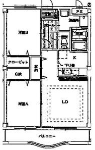 リーフガーデン(2LDK/2階)の間取り写真