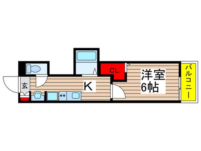 MELDIA京成大和田II(1K/3階)の間取り写真