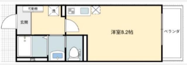 グランメゾン学南(ワンルーム/2階)の間取り写真