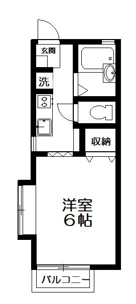 BENE (1K/2階)の間取り写真