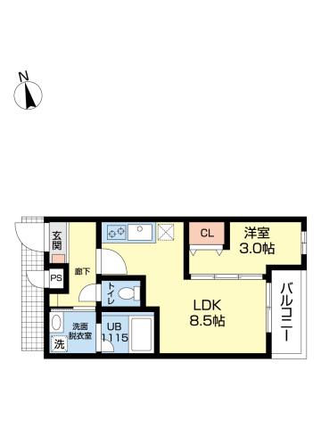 MOVE五日市(1LDK/1階)の間取り写真