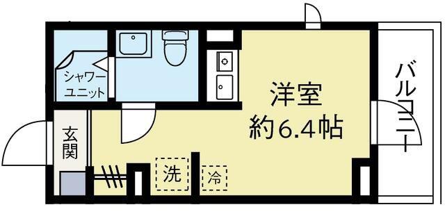 オアーゼ大崎(ワンルーム/1階)の間取り写真