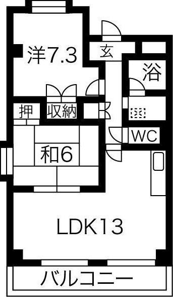 STARハイツ88(2LDK/3階)の間取り写真