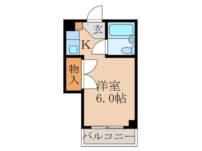 アルページュ桃山(1K/2階)の間取り写真
