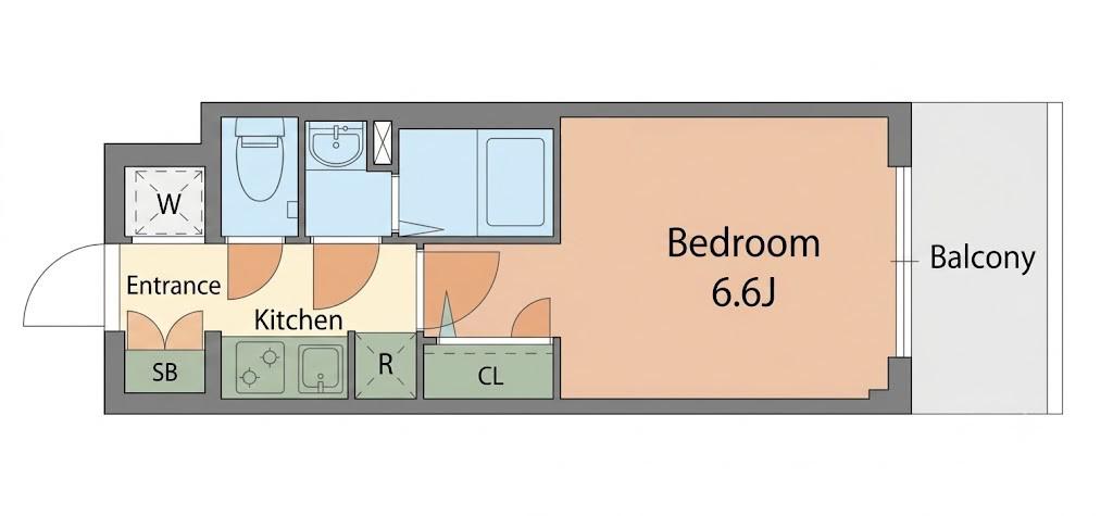 S-RESIDENCE上新庄BEAT(1K/4階)の間取り写真