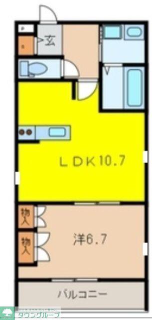 EIKARO(1LDK/3階)の間取り写真