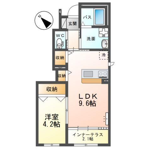グランデージ桜(1LDK/1階)の間取り写真