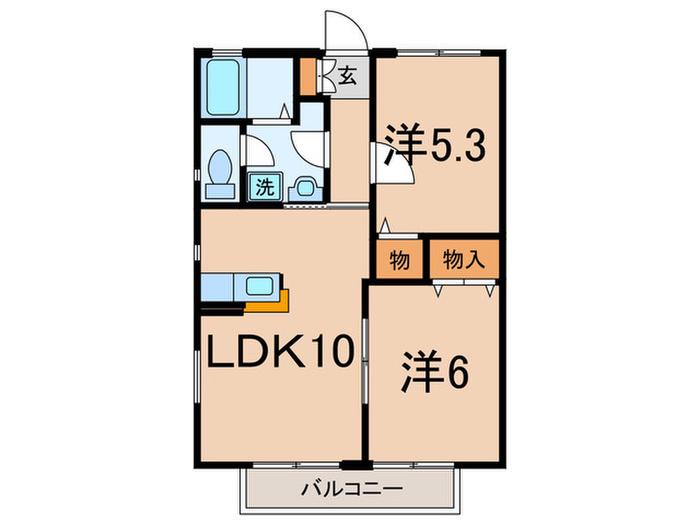 メゾンひまわり(2LDK/2階)の間取り写真