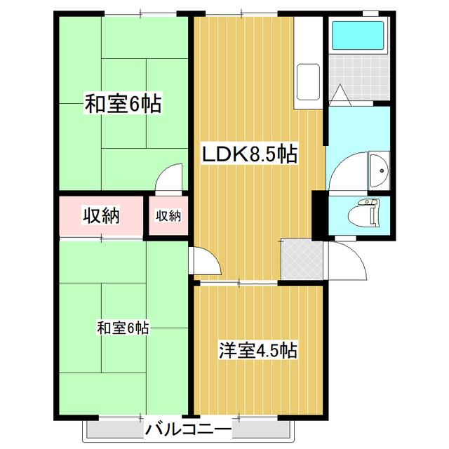 小松パレス(3LDK/2階)の間取り写真