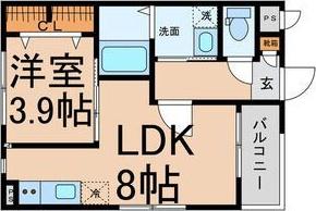 ムーブ山王イーストMOVE山王イースト(1LDK/2階)の間取り写真