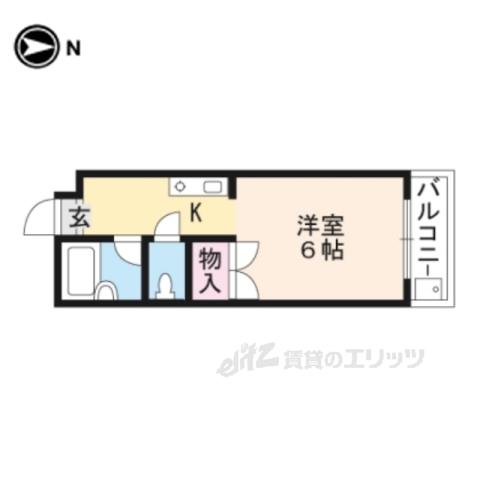 ダイバーシティ同志社(1K/1階)の間取り写真