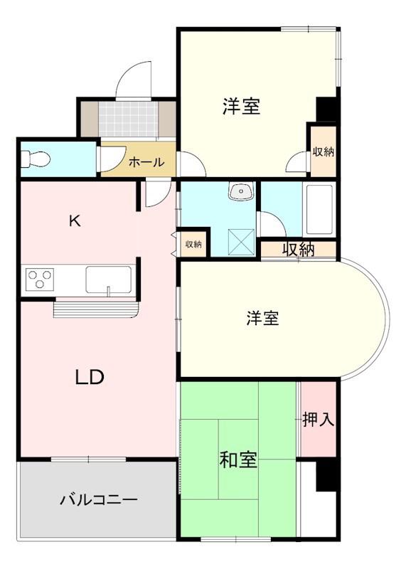 ハートフルライフIWASA3(3LDK/5階)の間取り写真