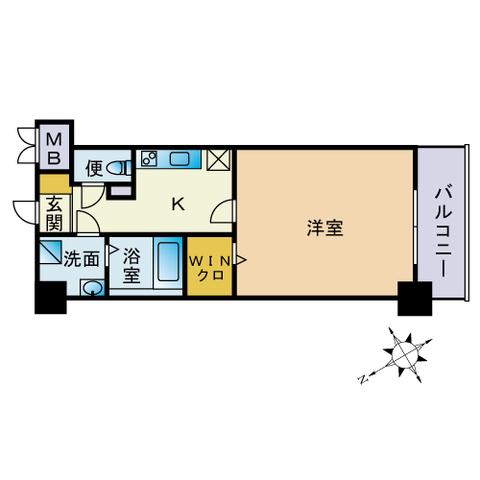LUXCAS香椎浜(1K/3階)の間取り写真