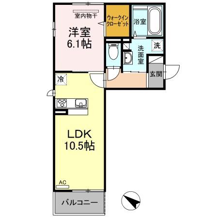 リバーサイド江並(1LDK/3階)の間取り写真