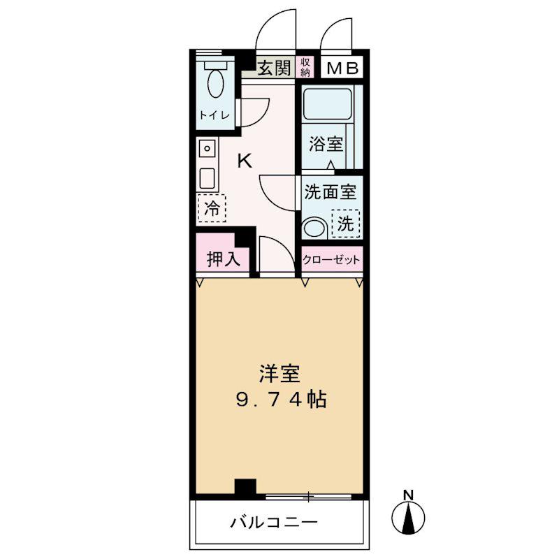 メゾンオクガワ(1K/3階)の間取り写真