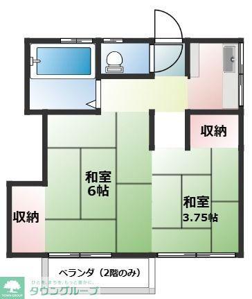 桜荘(2K/2階)の間取り写真