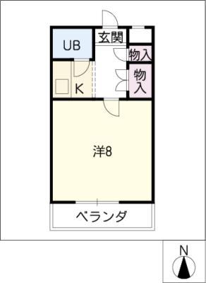 フォレストーン88(1K/1階)の間取り写真