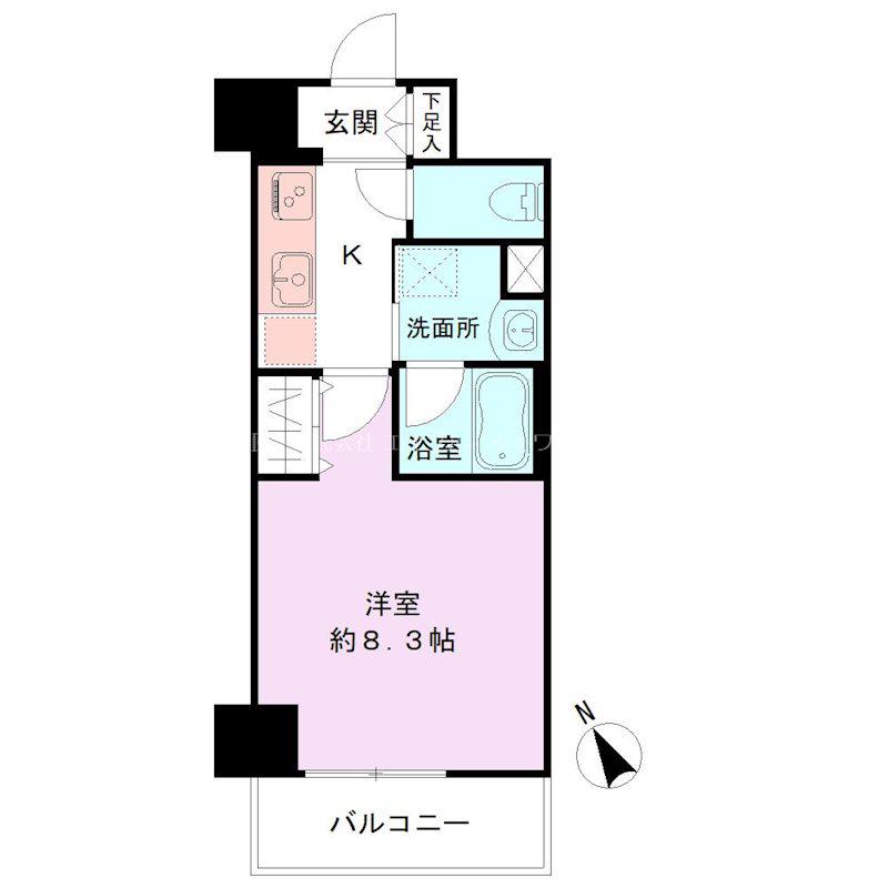 BUENA新潟萬代橋(1K/5階)の間取り写真