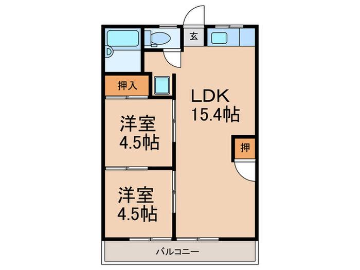 ストリーム塚本(2LDK/2階)の間取り写真