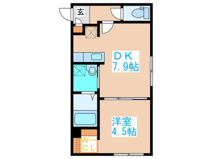 GRACE COURT(1DK/3階)の間取り写真